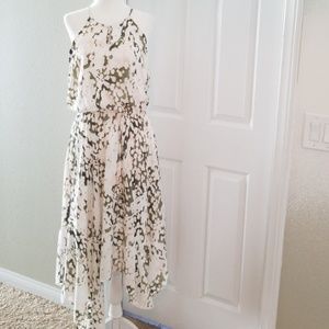 Massimo Keyhole Neck Handkerchief Hem Dress